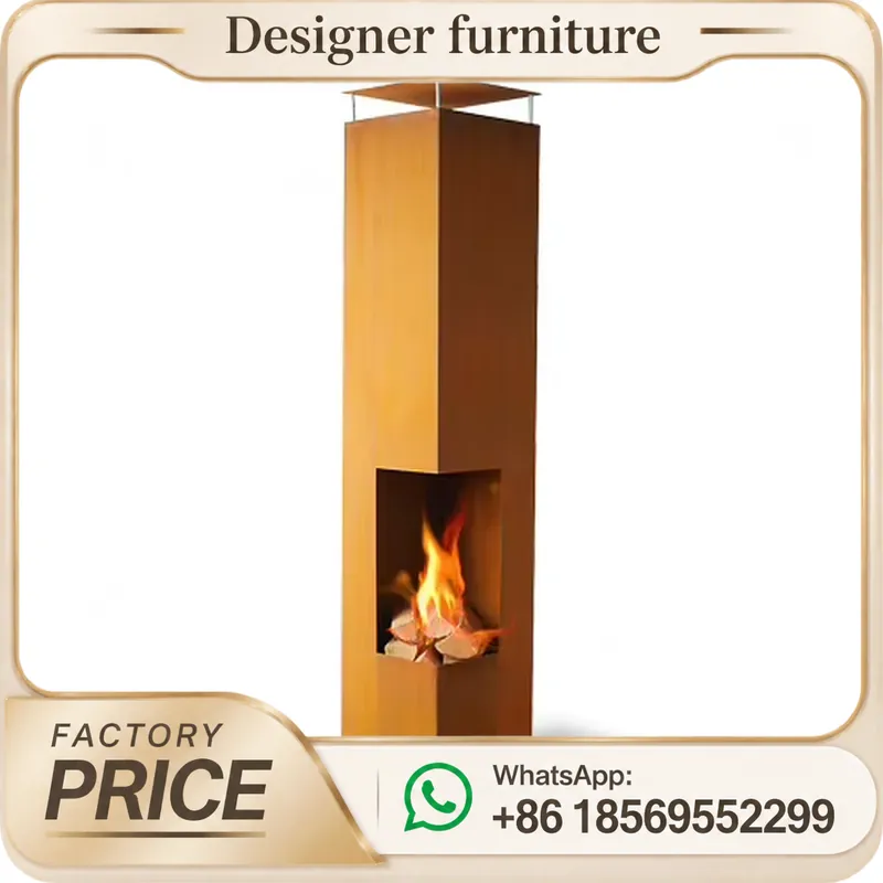 Outdoor Furniture Metal - Tragbarer Holzpellet-Ofen mit Schornstein, moderne Heizung