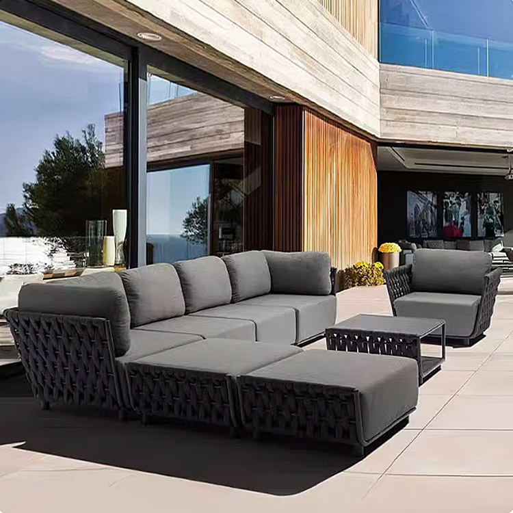 Outdoor Furniture Luxury - # Luxus-Rattan-Aluminium-Gartenmöbel-Set, modulares Sofa-Set für Villa,