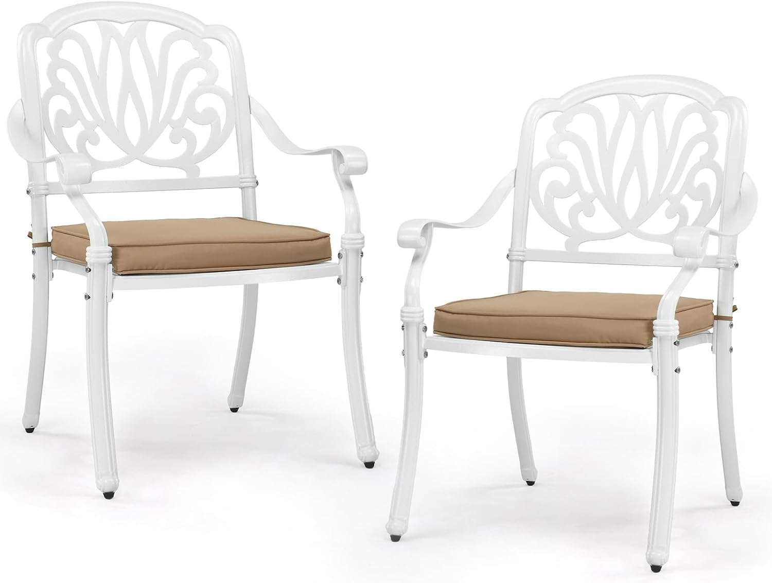 Outdoor Furniture Metal Chairs - Gartenstühle aus Aluminiumguss, stapelbare Outdoor-Armlehnstühle mit
