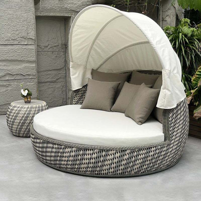 Outdoor Daybed Furniture - Tagesbett, UV-beständiges, rostfreies, rundes Lounge-Sofa aus