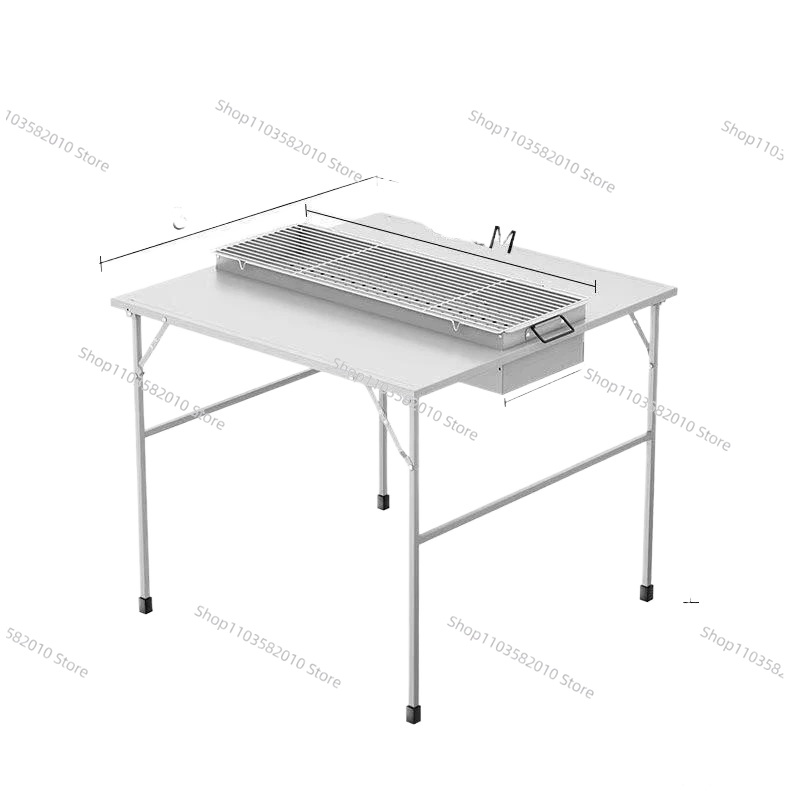 Outdoor Furniture Diy - Verstärkter Outdoor-Klapptisch Tragbarer Picknick-Camping-BBQ-Tisch für Terrasse