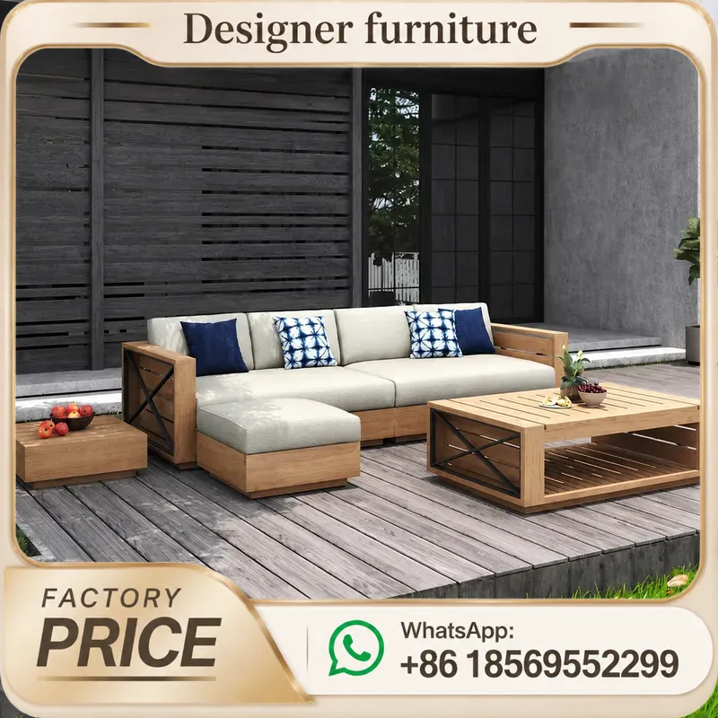 Outdoor Daybed Furniture - Massiver Teakholz-Sonnenliegestuhl für den Außenbereich, wasserdicht,