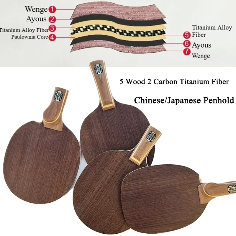 Outdoor Furniture Wood - Tischtennisschläger Chinesisch/Japanisch Penhold 5 Holz 2