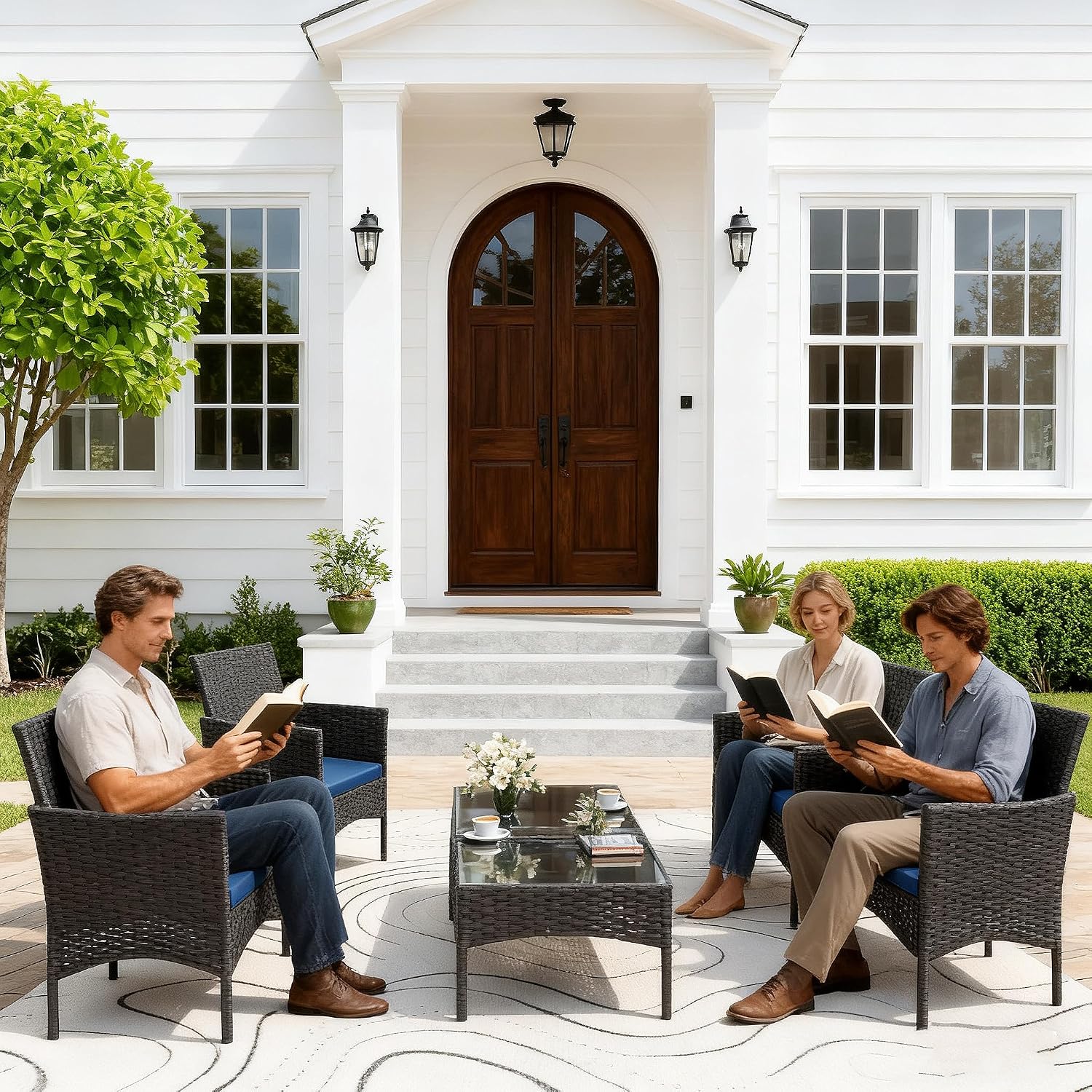 8-teiliges Gartenmöbel-Set, Ra – Outdoor Furniture Metal Chairs Bewertung und Preis