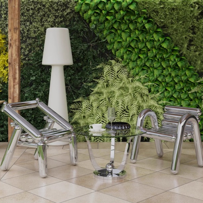 Edelstahlstuhl, leichter, luxu – Outdoor Furniture Metal Chairs Bewertung und Preis
