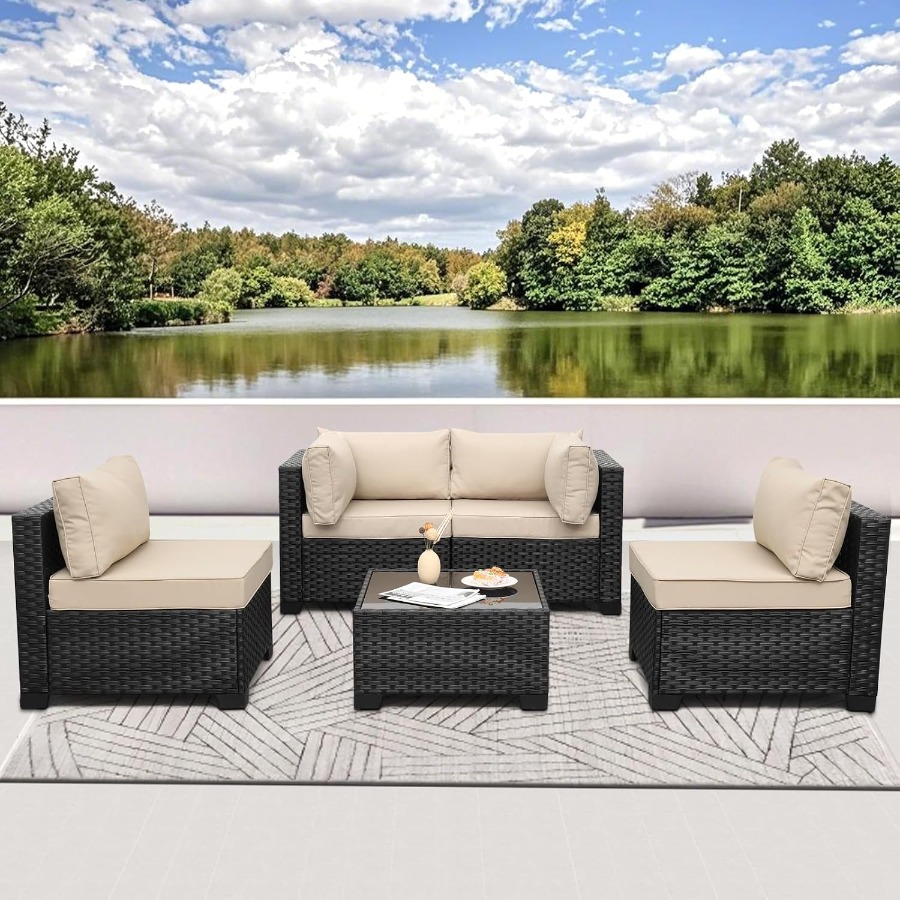 5-teiliges Gartenmöbel-Set für – Outdoor Furniture Metal Chairs Bewertung und Preis