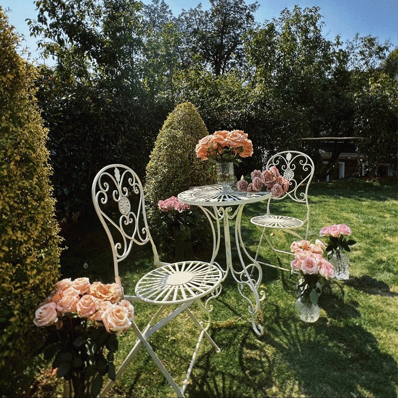 Französische Vintage-Eisen-Tis – Outdoor Furniture Metal Chairs Bewertung und Preis