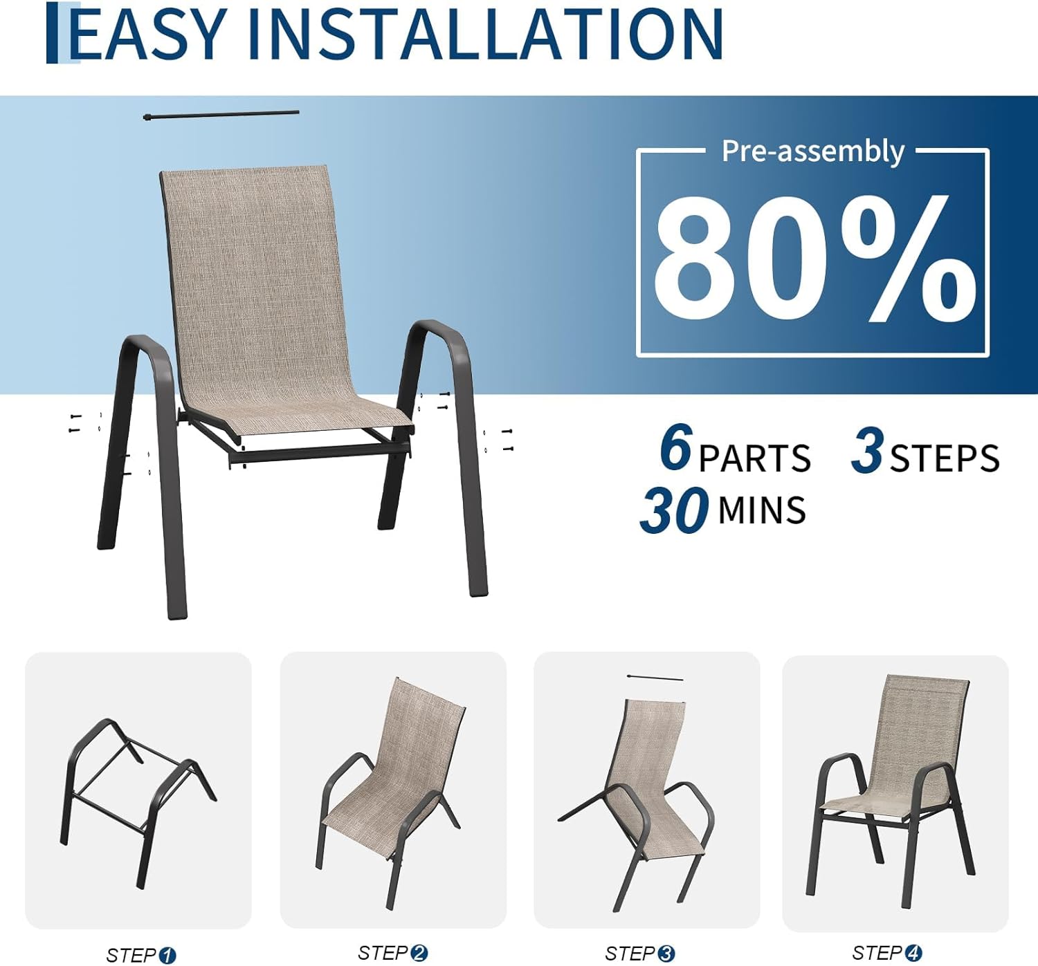 Terrassen-Esszimmerstühle, 4er – Outdoor Furniture Metal Chairs Bewertung und Preis